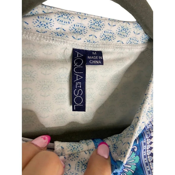 NWT Aqua Et Sol Swim Half Zip Long Sleeve Shirt-sz Medium - Picture 7 of 7